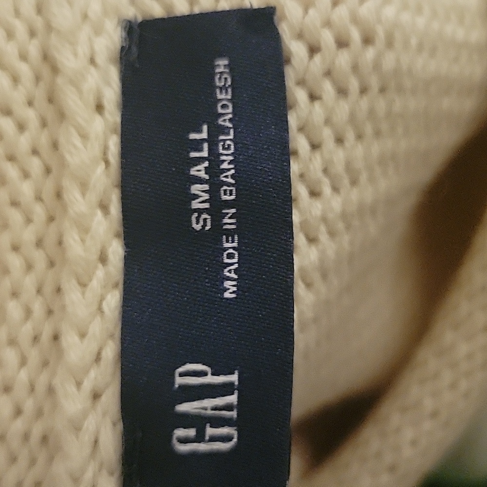 Gap Shrunken Roll Neck Sweater - Off White And Brown Stripe - Picture 3 of 3